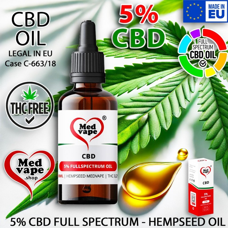 5% CBD FULLSPECTRUM HEMPSEED OIL 10ml MEDVAPE 5% CBD FULLSPECTRUM HEMPSEED OIL 10ml MEDVAPE